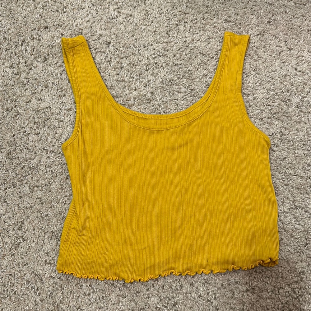 Yellow Arizona ruffle tank top